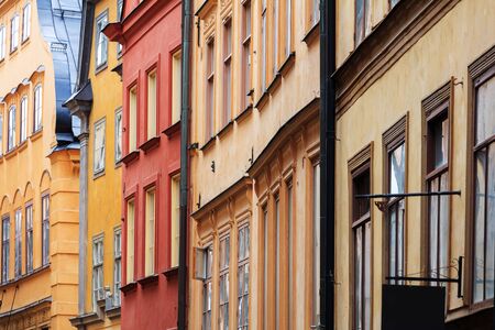 beautiful houses in old town, Stockholmの写真素材