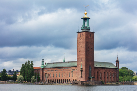 view of City Hall (Stadhuset). Stockholm, Swedenの写真素材