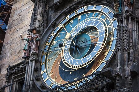 astronomical clock, Prague, Chech republic, Europeの写真素材