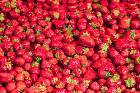 fresh strawberries from garden as backgroundの写真素材