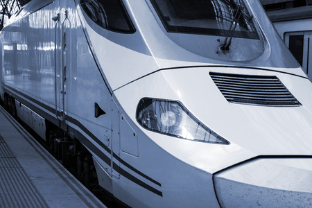 modern high-speed train at the railway station