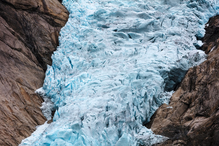 Briksdal glacier, close-up, Olden, Norwayの写真素材