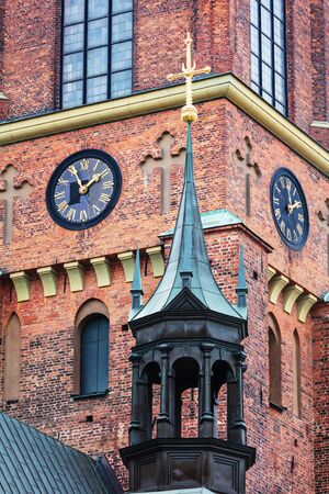 old church with clock, Stockholm, Sweden