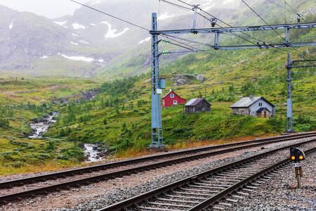 railway in the mountains, Norwayの写真素材
