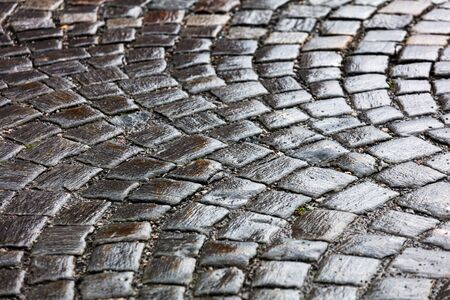 wet old stone pavement as background