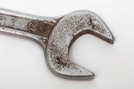 old wrench on a white background