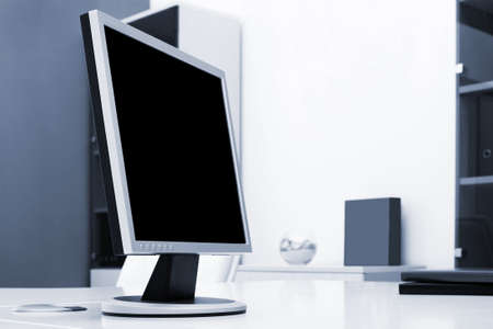 The monitor on a desk at modern office