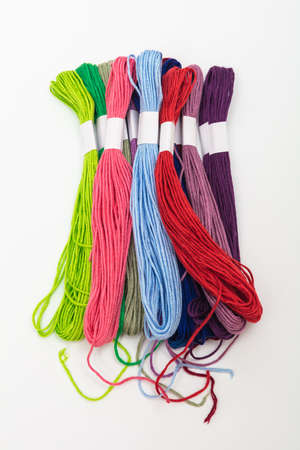 woolen threads on a white background