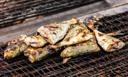 ready-made sea fish on the grill