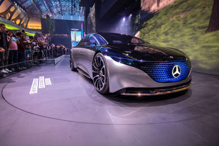 Frankfurt, Germany, September 10-2019, autosalon BMW Merdcedes audi Lamborghiniのeditorial素材