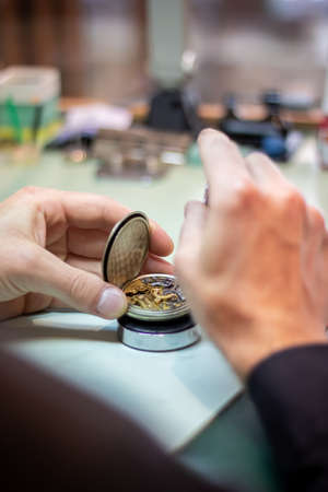Details of watches and mechanisms for reparation, restoration and maintenanceの写真素材
