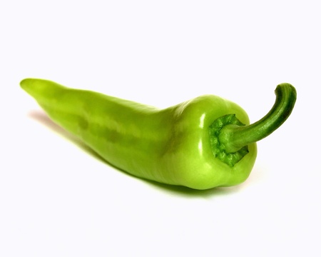 green pepper on a white background