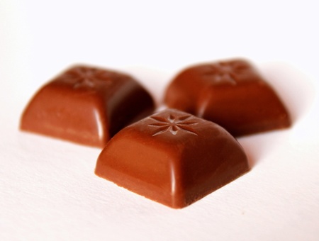 chocolates on white background