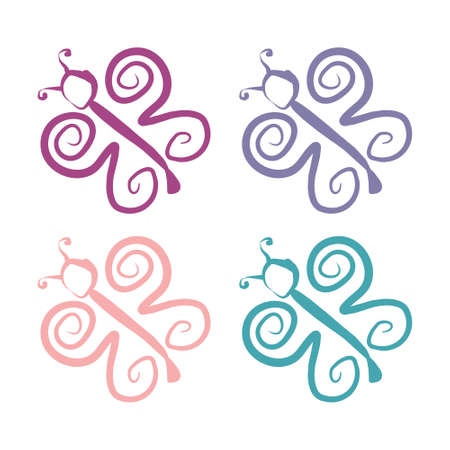 colorful butterfliesのイラスト素材