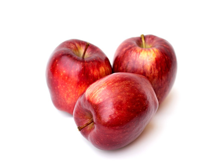 Red apples on a white backgroundの写真素材