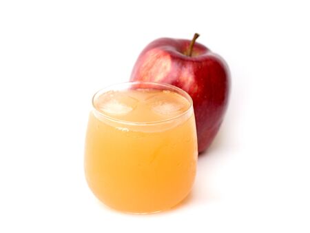 fresh and healthy natural apple juice and applesの写真素材