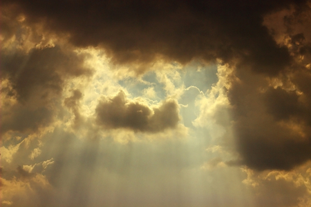 sky with clouds and sun