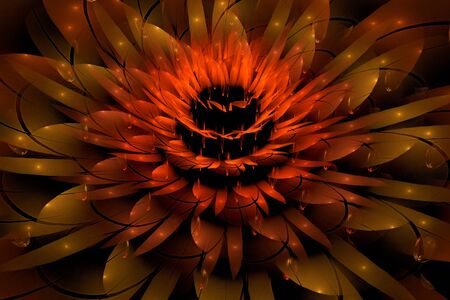 Colored abstract fractal pattern. Computer generated graphics.の写真素材