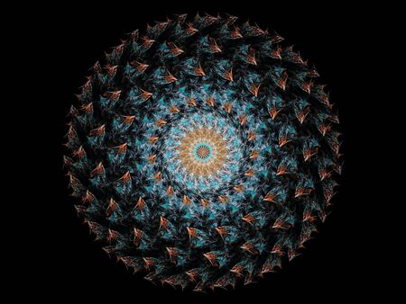 Colored abstract fractal pattern. Computer generated graphics.の写真素材