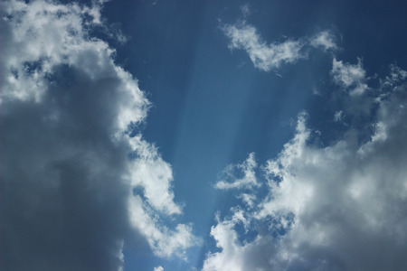 blue sky with white cloudsの写真素材