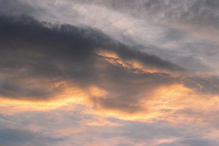 blue sky, clouds and sunの写真素材