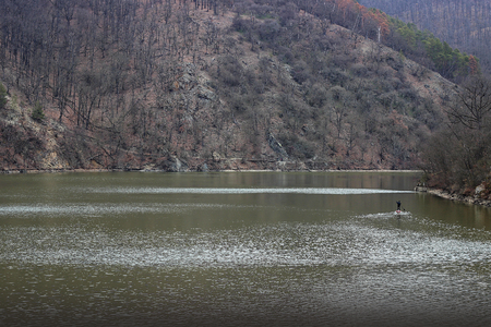 Water reservoir in Brno in the Czech Republicの写真素材