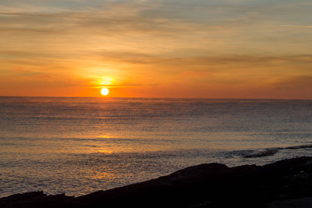 Early morning sunrise view over the seaの写真素材