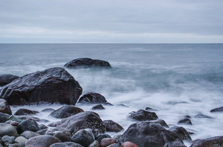 Norway, 2010: Early morning sunrise view over the seaの写真素材