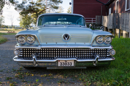 Porsgrunn, Norway, Sep 19 2012: Front of Buick vintage car at the Grenland club car meeting.のeditorial素材