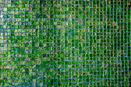 Retro wall made from emerald mosaic tile.の写真素材
