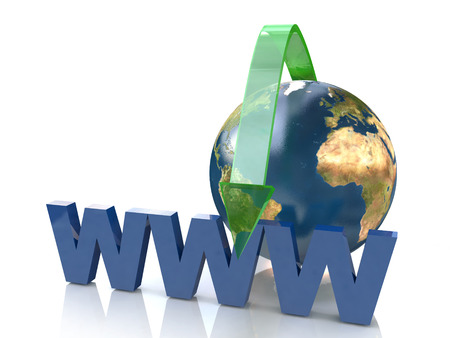 Online Concept By Green arrow Internet www address      の写真素材