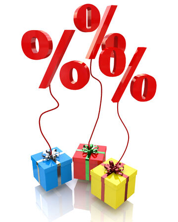 percent in the gift, holiday discountsの写真素材