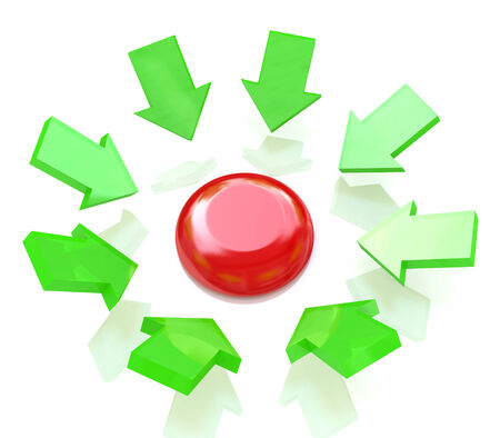 red button and green arrows