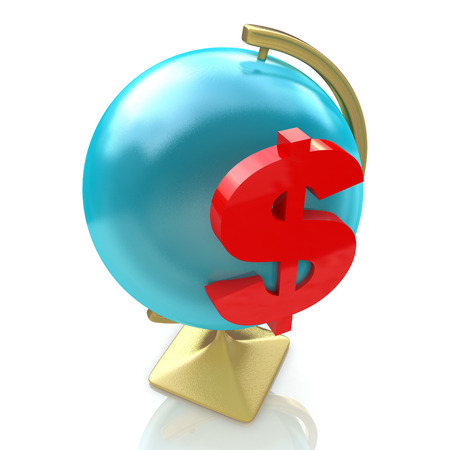 Globe and dollar signの写真素材