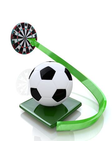 soccer ball sent to the targetの写真素材