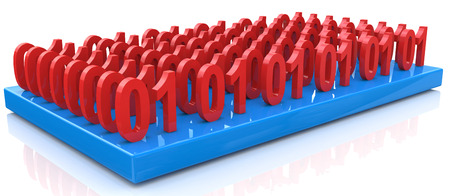 Red binary computer code repeating