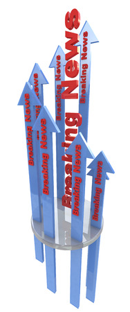 Breaking News Title - Direction Blue Arrow. Mass Media Conceptの写真素材