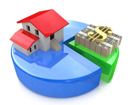 Chart ratio of real estate and financeの写真素材