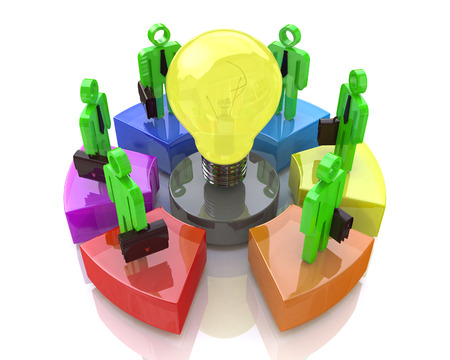 Teamwork with idea concept light bulb. Business ideaの写真素材