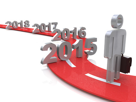 Bright future success concept 3d illustration 2015 in the design of information related to the futureの写真素材