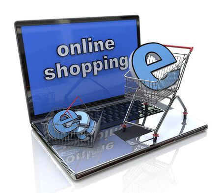 online shopping 3d concept in the design of information related to trade on the Internetの写真素材