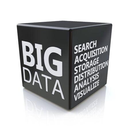 Black Big Data Cube in the design of information related to information technologyの写真素材
