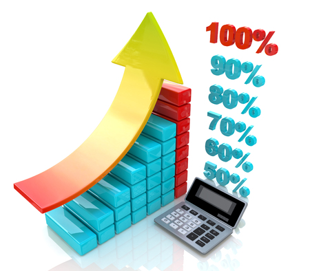 Chart economic profit when you make a design-related business and financeの写真素材