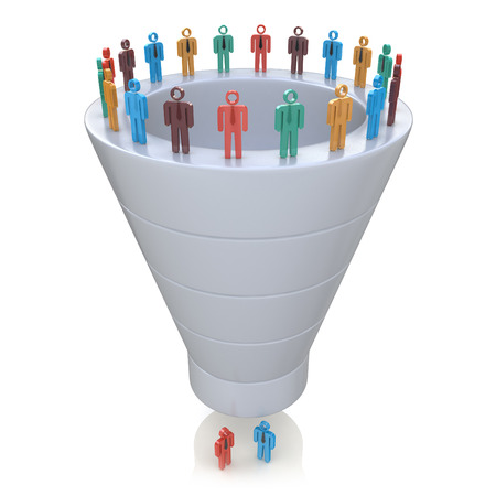 Stages of consumer interest. Sales Funnel in the design of information related to marketingの写真素材