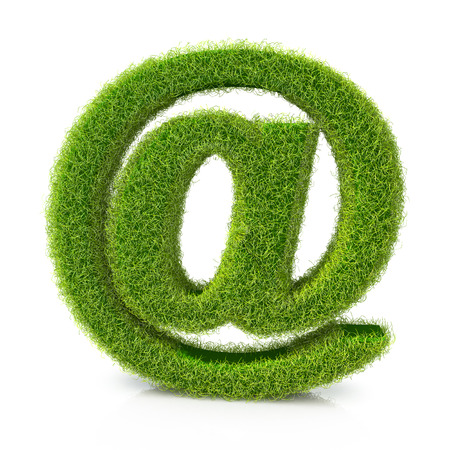 Concept of e-mail symbol covered grass in the design of information related to the Internetの写真素材