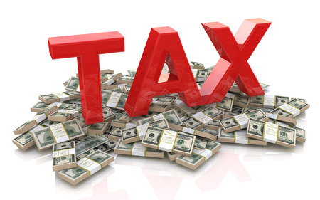 Tax on dollar currency in the design of information related to businessの写真素材