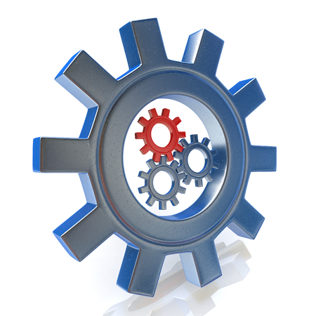 Gear wheels concept icon of leadership or teamwork in the design of the information associated with the team and the businessの写真素材