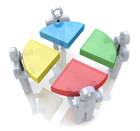 Bussines chart and people. Teamwork concept. 3d render in the design of information related to teamworkの写真素材