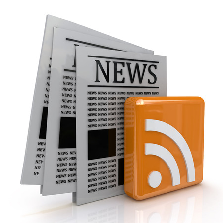 news and rss in the design of information related to communicationの写真素材