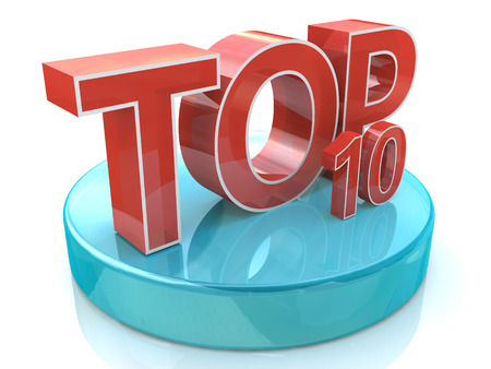 Top 10 words over white background in the design of information related rating